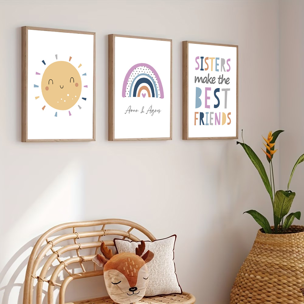 Custom Name Poster Cartoon Sun - Baby Nursery Name Wall Art recension och pris
