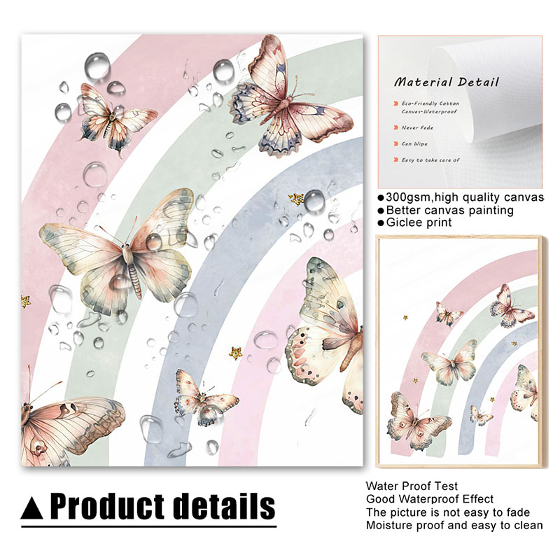 Pink Rainbow Butterfly Custom  - Baby Nursery Name Wall Art recension och pris