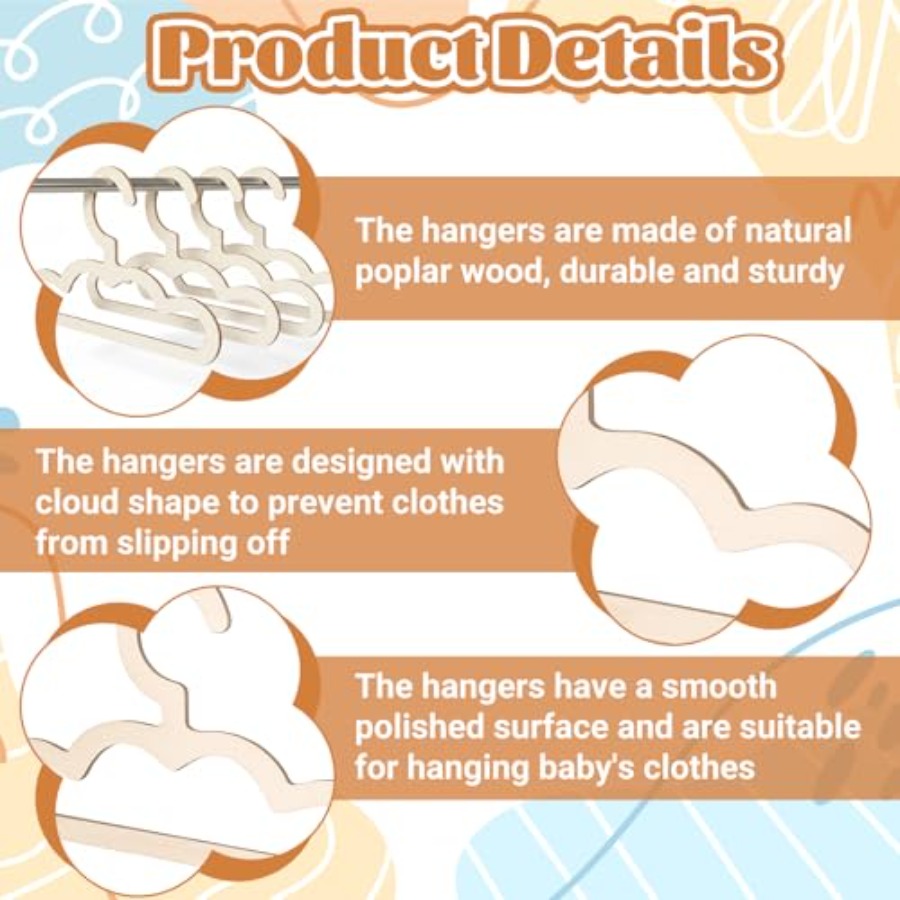 10Pcs Wooden Hangers for Baby  - Closet Organizer Baby recension och pris