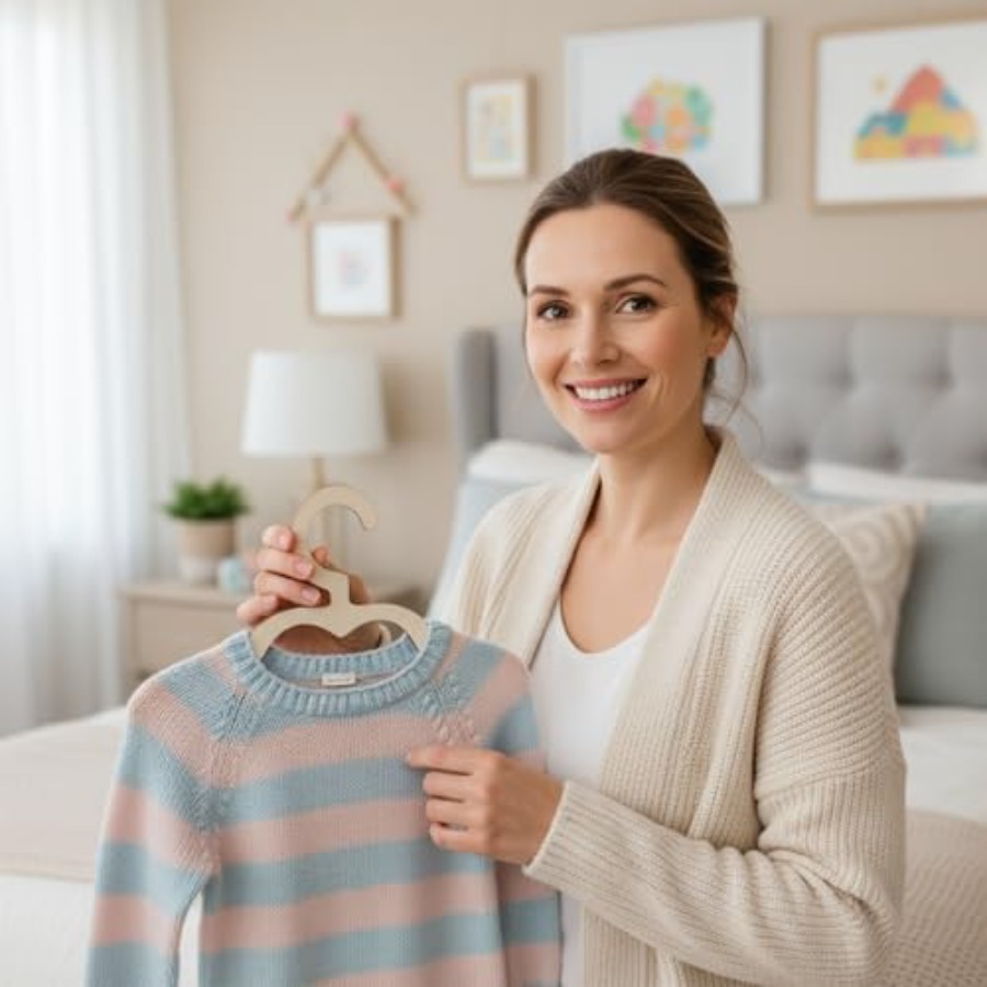 10Pcs Wooden Hangers for Baby  - Closet Organizer Baby recension och pris