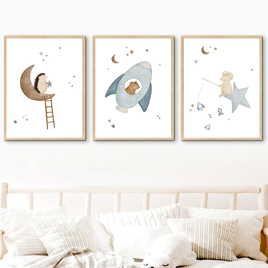 Cartoon Animals Nursery Wall A - Baby Nursery Posters recension och pris