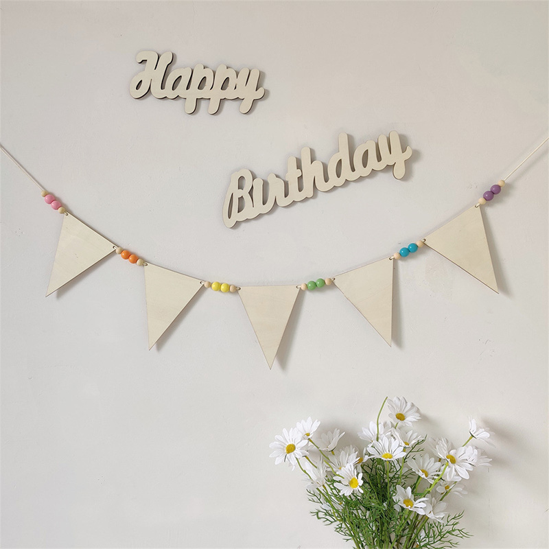 Baby Room Garland Wooden Trian - Baby Nursery Garland recension och pris